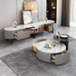 Console TV contemporanea, supporto TV in finto legno con 2 cassetti
