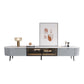 Console TV contemporanea, supporto TV in finto legno con 2 cassetti