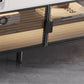 Console TV contemporanea, supporto TV in finto legno con 2 cassetti