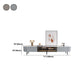 Console TV contemporanea, supporto TV in finto legno con 2 cassetti