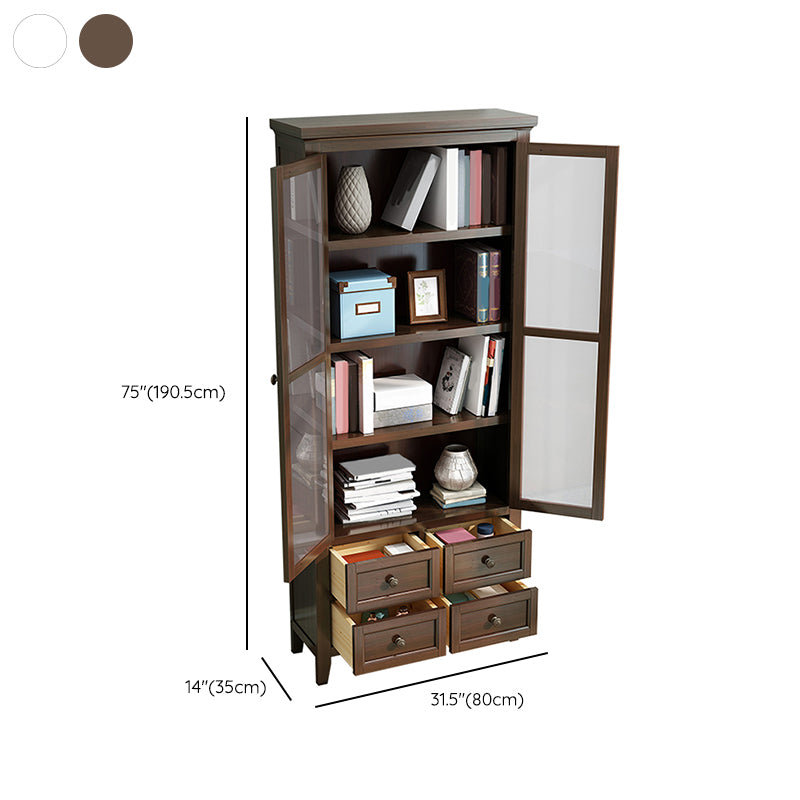 Support d'affichage de peuplier scandinave 14 "W armoire d'affichage standard avec porte