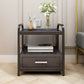 Wooden and Metal Bedside Cabinet Modern Minimalist Open Bedside Table with Legs Black 1 Piece 1 Clearhalo 'Bedroom Furniture' 'furn' 'furn_night_stand' 'Furniture' 'night_stand' 'Nightstands' 6167853