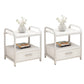Wooden and Metal Bedside Cabinet Modern Minimalist Open Bedside Table with Legs White 2 Piece Set 1 Clearhalo 'Bedroom Furniture' 'furn' 'furn_night_stand' 'Furniture' 'night_stand' 'Nightstands' 6167855