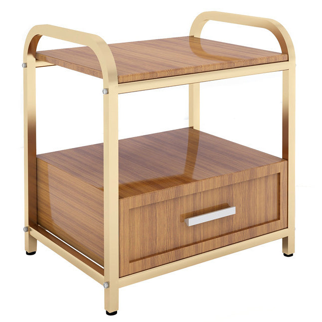 Wooden and Metal Bedside Cabinet Modern Minimalist Open Bedside Table with Legs Clearhalo 'Bedroom Furniture' 'furn' 'furn_night_stand' 'Furniture' 'night_stand' 'Nightstands' 6167856
