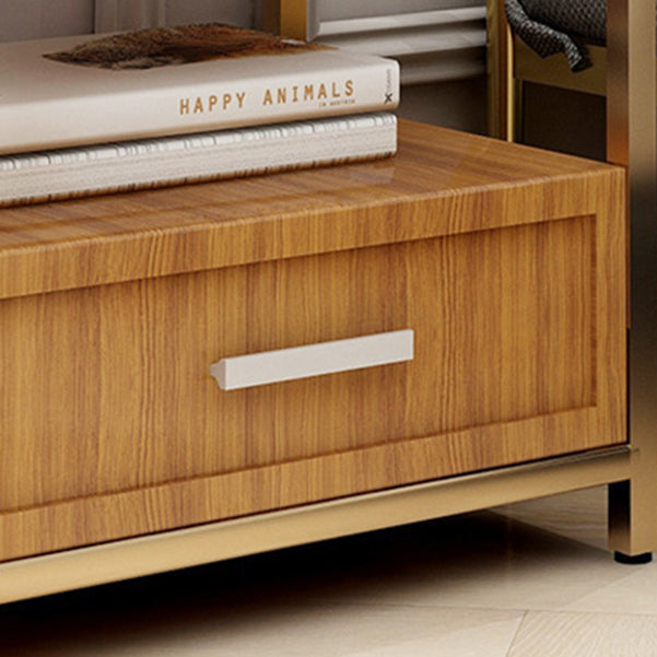 Wooden and Metal Bedside Cabinet Modern Minimalist Open Bedside Table with Legs Clearhalo 'Bedroom Furniture' 'furn' 'furn_night_stand' 'Furniture' 'night_stand' 'Nightstands' 6167858