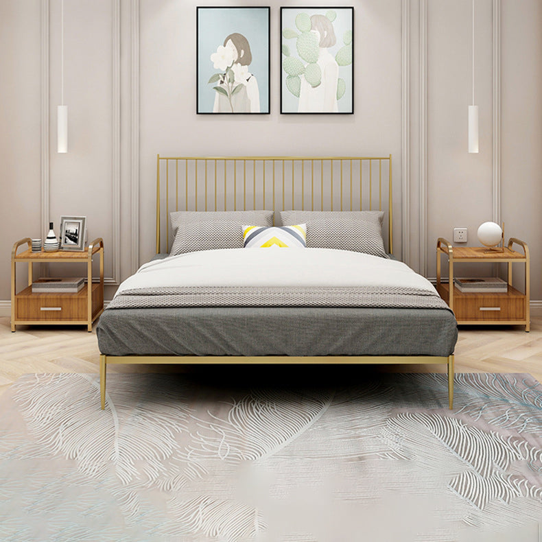 Wooden and Metal Bedside Cabinet Modern Minimalist Open Bedside Table with Legs Clearhalo 'Bedroom Furniture' 'furn' 'furn_night_stand' 'Furniture' 'night_stand' 'Nightstands' 6167864