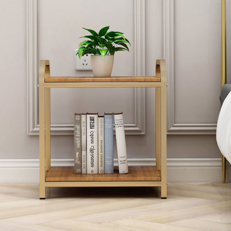 Wooden and Metal Bedside Cabinet Modern Minimalist Open Bedside Table with Legs Clearhalo 'Bedroom Furniture' 'furn' 'furn_night_stand' 'Furniture' 'night_stand' 'Nightstands' 6167865