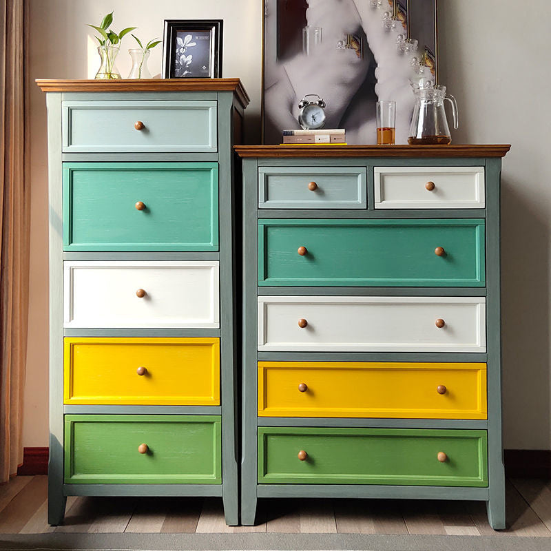 Cómoda de almacenamiento de madera para dormitorio náutico, cómoda de 16" de ancho con cajones