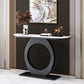 31.5" Tall Modern Console Table 1-shelf Half Moon Accent Table for Hall