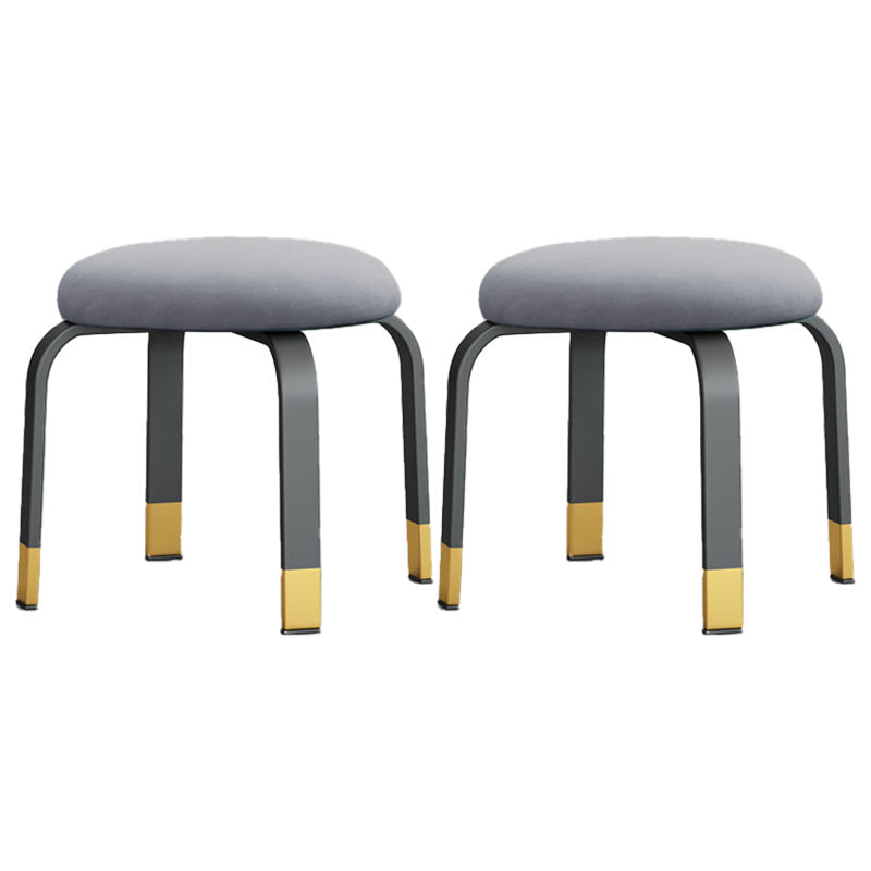 Black Modern Standard Pure Color Water Resistant Round Indoor Standard Grey 2 Piece Set Clearhalo 'furn' 'furn_ottomans_poufs' 'Furniture' 'Living Room Furniture' 'Ottomans & Poufs' 'ottomans_poufs' 6168615