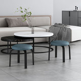 Black Modern Standard Pure Color Water Resistant Round Indoor Standard Clearhalo 'furn' 'furn_ottomans_poufs' 'Furniture' 'Living Room Furniture' 'Ottomans & Poufs' 'ottomans_poufs' 6168617