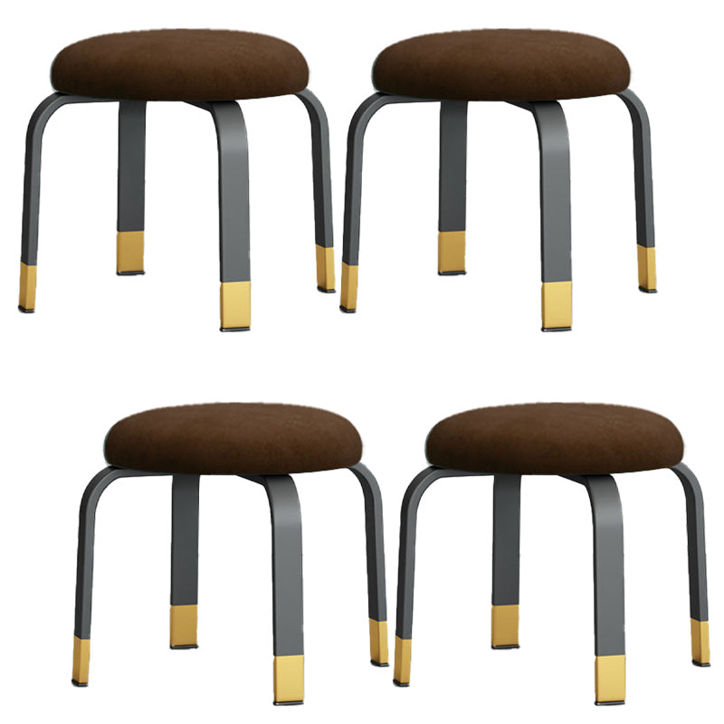 Black Modern Standard Pure Color Water Resistant Round Indoor Standard Coffee 4 Piece Set Clearhalo 'furn' 'furn_ottomans_poufs' 'Furniture' 'Living Room Furniture' 'Ottomans & Poufs' 'ottomans_poufs' 6168623