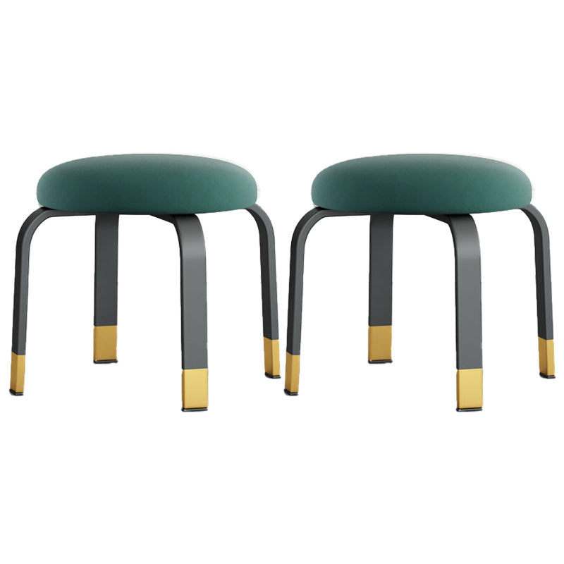 Black Modern Standard Pure Color Water Resistant Round Indoor Standard Green-Blue 2 Piece Set Clearhalo 'furn' 'furn_ottomans_poufs' 'Furniture' 'Living Room Furniture' 'Ottomans & Poufs' 'ottomans_poufs' 6168627