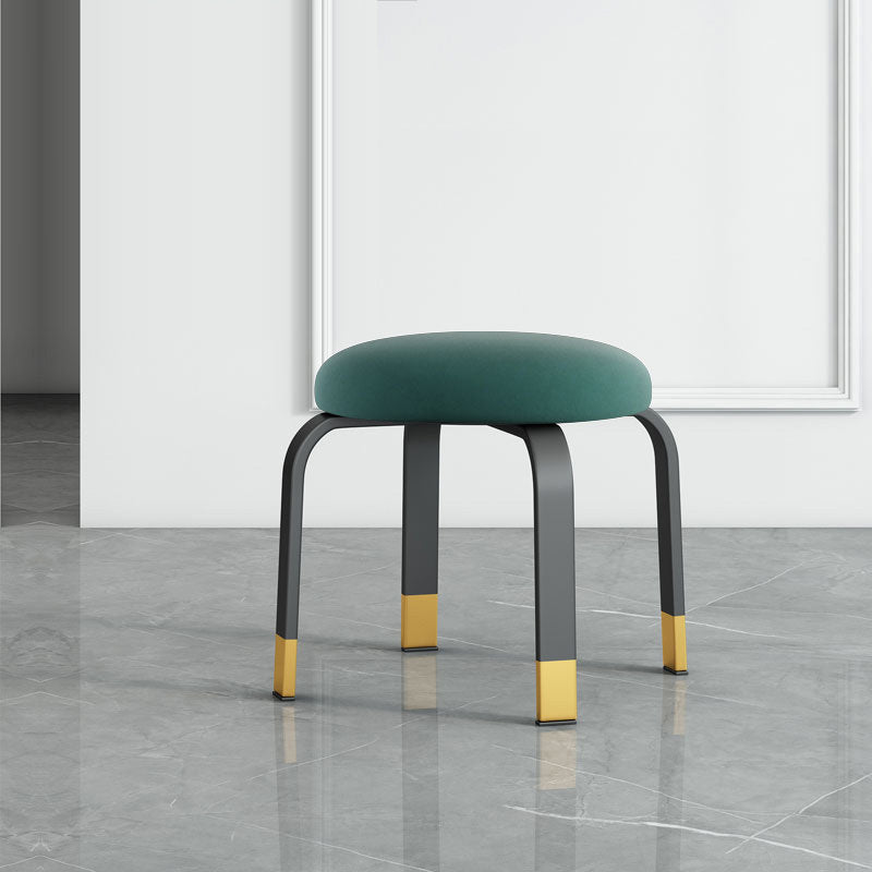 Black Modern Standard Pure Color Water Resistant Round Indoor Standard Clearhalo 'furn' 'furn_ottomans_poufs' 'Furniture' 'Living Room Furniture' 'Ottomans & Poufs' 'ottomans_poufs' 6168631