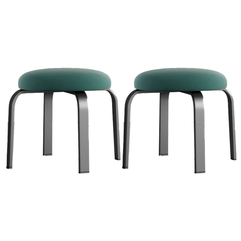 Black Modern Standard Pure Color Water Resistant Round Indoor Standard Blackish Green 2 Piece Set Clearhalo 'furn' 'furn_ottomans_poufs' 'Furniture' 'Living Room Furniture' 'Ottomans & Poufs' 'ottomans_poufs' 6168633