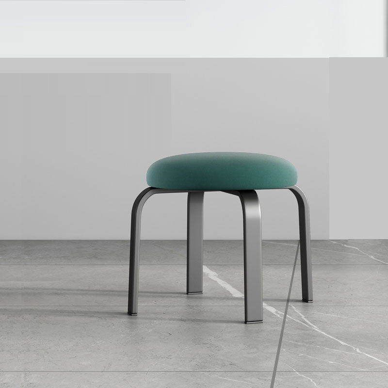 Black Modern Standard Pure Color Water Resistant Round Indoor Standard Clearhalo 'furn' 'furn_ottomans_poufs' 'Furniture' 'Living Room Furniture' 'Ottomans & Poufs' 'ottomans_poufs' 6168636