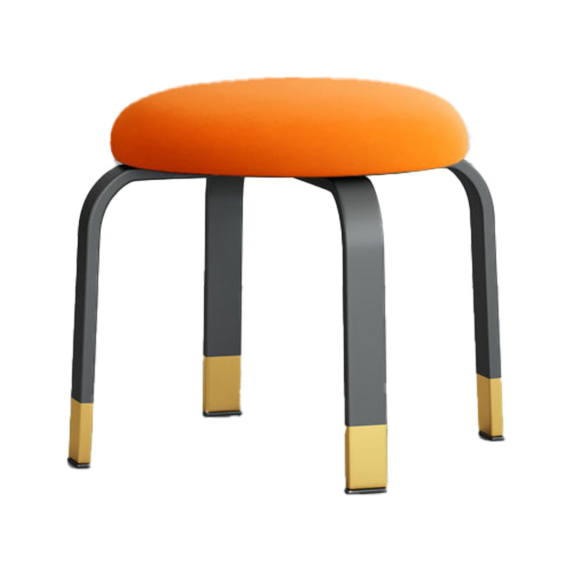 Black Modern Standard Pure Color Water Resistant Round Indoor Standard Orange 1 Piece Clearhalo 'furn' 'furn_ottomans_poufs' 'Furniture' 'Living Room Furniture' 'Ottomans & Poufs' 'ottomans_poufs' 6168637