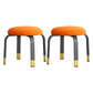 Black Modern Standard Pure Color Water Resistant Round Indoor Standard Orange 2 Piece Set Clearhalo 'furn' 'furn_ottomans_poufs' 'Furniture' 'Living Room Furniture' 'Ottomans & Poufs' 'ottomans_poufs' 6168640