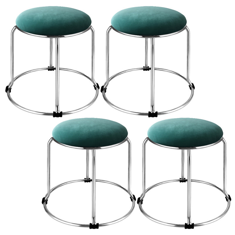 Black Modern Standard Pure Color Water Resistant Round Indoor Standard Ink 4 Piece Set Clearhalo 'furn' 'furn_ottomans_poufs' 'Furniture' 'Living Room Furniture' 'Ottomans & Poufs' 'ottomans_poufs' 6168643