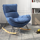 Contemporary Upholstered Rocker Chair Metal Frame Spindle Rocker Chair for Living Room Royal Blue Rocking Chair Clearhalo 'Chairs & Seating' 'furn' 'furn_rocking_chairs' 'Furniture' 'Living Room Furniture' 'Rocking Chairs' 'rocking_chairs' 6168646