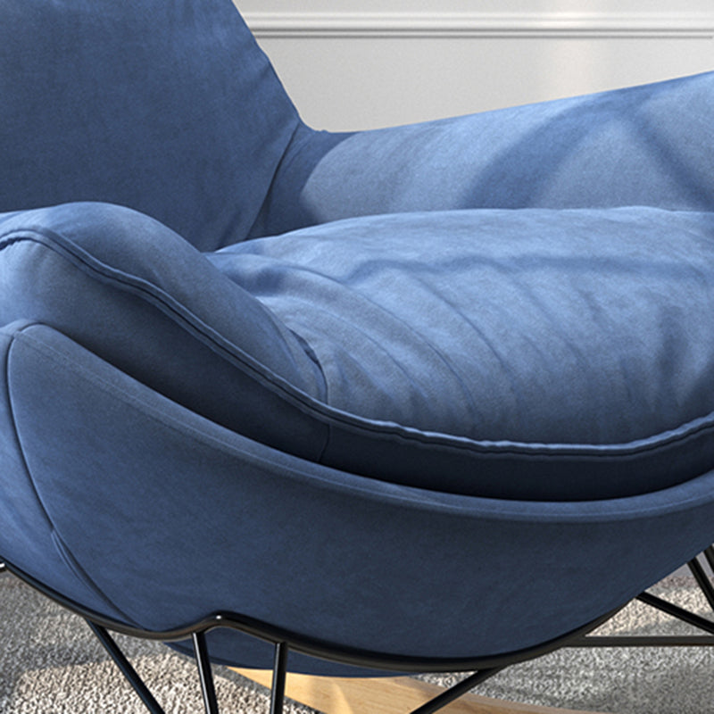 Contemporary Upholstered Rocker Chair Metal Frame Spindle Rocker Chair for Living Room Clearhalo 'Chairs & Seating' 'furn' 'furn_rocking_chairs' 'Furniture' 'Living Room Furniture' 'Rocking Chairs' 'rocking_chairs' 6168652