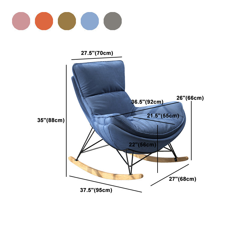 Contemporary Upholstered Rocker Chair Metal Frame Spindle Rocker Chair for Living Room Clearhalo 'Chairs & Seating' 'furn' 'furn_rocking_chairs' 'Furniture' 'Living Room Furniture' 'Rocking Chairs' 'rocking_chairs' 6168661