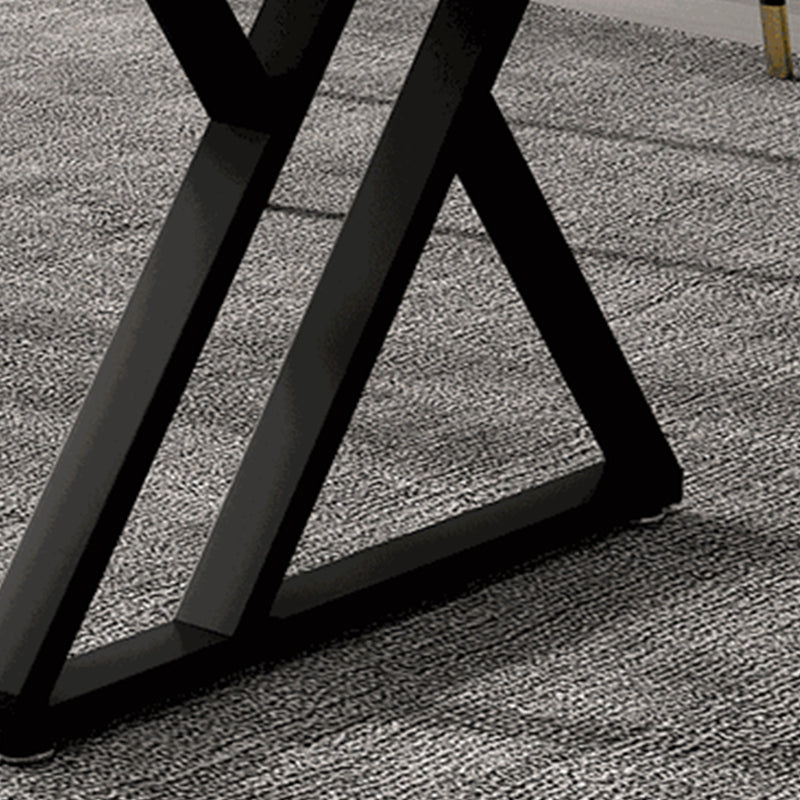 Trestle White Office scrivania contemporanea scrivania di ferro e pietra contemporanea