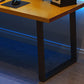 Modern Style Rectangle Working Table Solid Wood Sled Base Office Desk