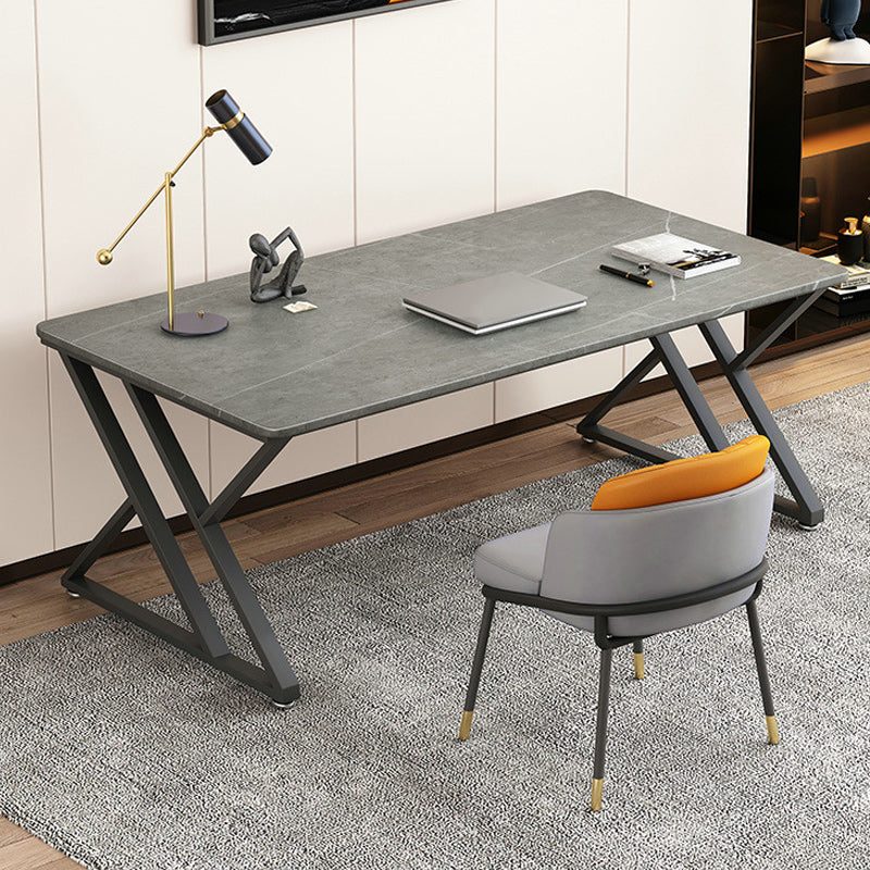 Rectangular Industrial Office Desk Dark Taupe Writing Desk for Home 51.2"L x 27.6"W x 29.5"H Clearhalo 'furn' 'furn_office_desk' 'Furniture' 'Office Desks' 'Office Furniture' 'office_desk' 6168802