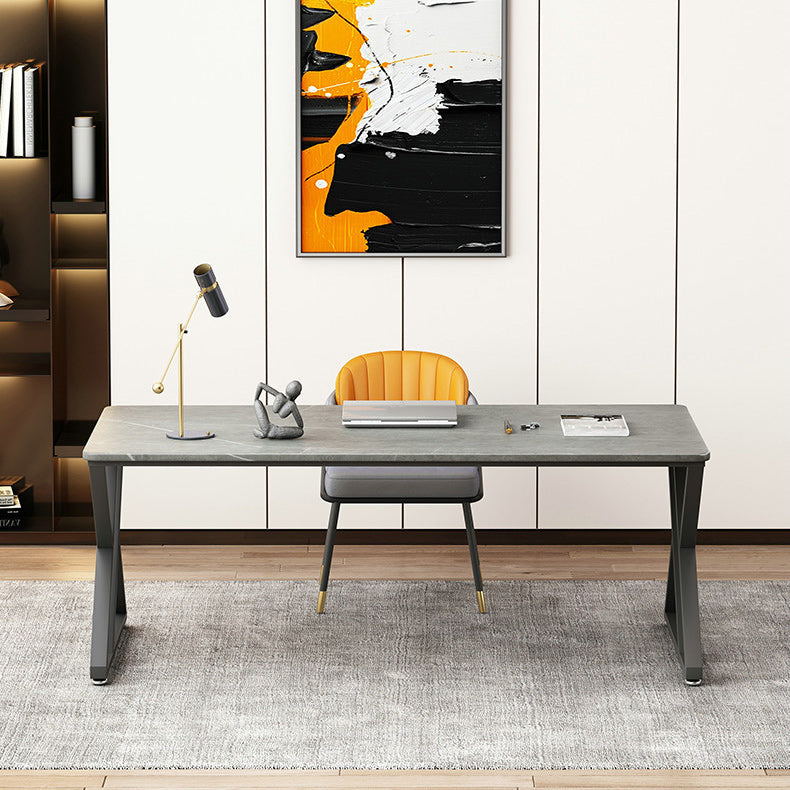 Rectangular Industrial Office Desk Dark Taupe Writing Desk for Home Clearhalo 'furn' 'furn_office_desk' 'Furniture' 'Office Desks' 'Office Furniture' 'office_desk' 6168809
