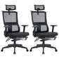 Contemporary High Back Office Chair Mesh Computer Chair Ergonomic Task Chair Black 2 Piece Set Clearhalo 'furn' 'furn_office_chair' 'Furniture' 'Office Chairs' 'Office Furniture' 'office_chair' 6173118