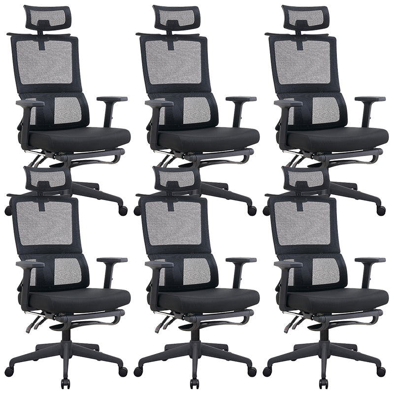 Contemporary High Back Office Chair Mesh Computer Chair Ergonomic Task Chair Black 6 Piece Set Clearhalo 'furn' 'furn_office_chair' 'Furniture' 'Office Chairs' 'Office Furniture' 'office_chair' 6173121