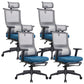 Contemporary High Back Office Chair Mesh Computer Chair Ergonomic Task Chair Blue 4 Piece Set Clearhalo 'furn' 'furn_office_chair' 'Furniture' 'Office Chairs' 'Office Furniture' 'office_chair' 6173128