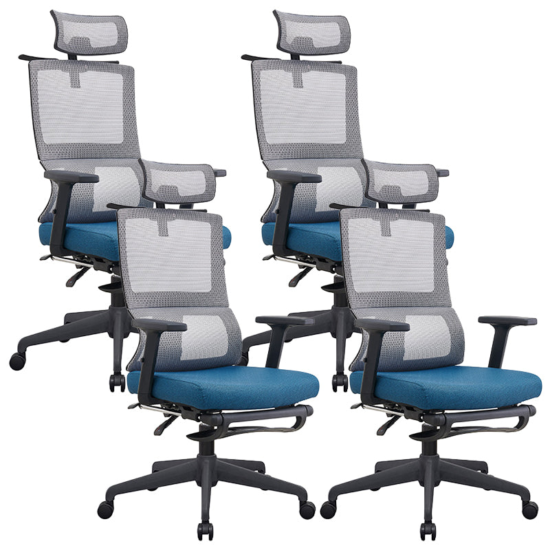 Contemporary High Back Office Chair Mesh Computer Chair Ergonomic Task Chair Blue 4 Piece Set Clearhalo 'furn' 'furn_office_chair' 'Furniture' 'Office Chairs' 'Office Furniture' 'office_chair' 6173128