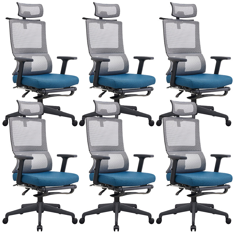 Contemporary High Back Office Chair Mesh Computer Chair Ergonomic Task Chair Blue 6 Piece Set Clearhalo 'furn' 'furn_office_chair' 'Furniture' 'Office Chairs' 'Office Furniture' 'office_chair' 6173129