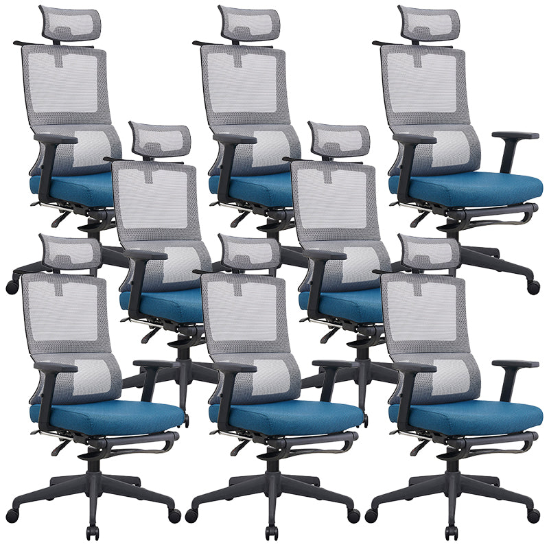 Contemporary High Back Office Chair Mesh Computer Chair Ergonomic Task Chair Blue 8 Piece Set Clearhalo 'furn' 'furn_office_chair' 'Furniture' 'Office Chairs' 'Office Furniture' 'office_chair' 6173131