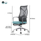 Fixed Arms Desk Chair Microfiber Desk High Back Chair Swivel Ergonomic