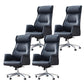 24" Wide Contemporary Managers Chair Black Leather Executive Chair Faux Leather 4 Piece Set Clearhalo 'furn' 'furn_office_chair' 'Furniture' 'Office Chairs' 'Office Furniture' 'office_chair' 6173205