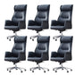 24" Wide Contemporary Managers Chair Black Leather Executive Chair Faux Leather 6 Piece Set Clearhalo 'furn' 'furn_office_chair' 'Furniture' 'Office Chairs' 'Office Furniture' 'office_chair' 6173207