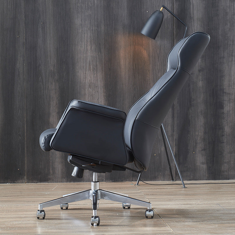 24" Wide Contemporary Managers Chair Black Leather Executive Chair Clearhalo 'furn' 'furn_office_chair' 'Furniture' 'Office Chairs' 'Office Furniture' 'office_chair' 6173208