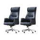 24" Wide Contemporary Managers Chair Black Leather Executive Chair Microfiber Leather 2 Piece Set Clearhalo 'furn' 'furn_office_chair' 'Furniture' 'Office Chairs' 'Office Furniture' 'office_chair' 6173221
