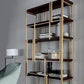 Estantería urbana Gold Metal Open Back estantería con estantes para sala de estar