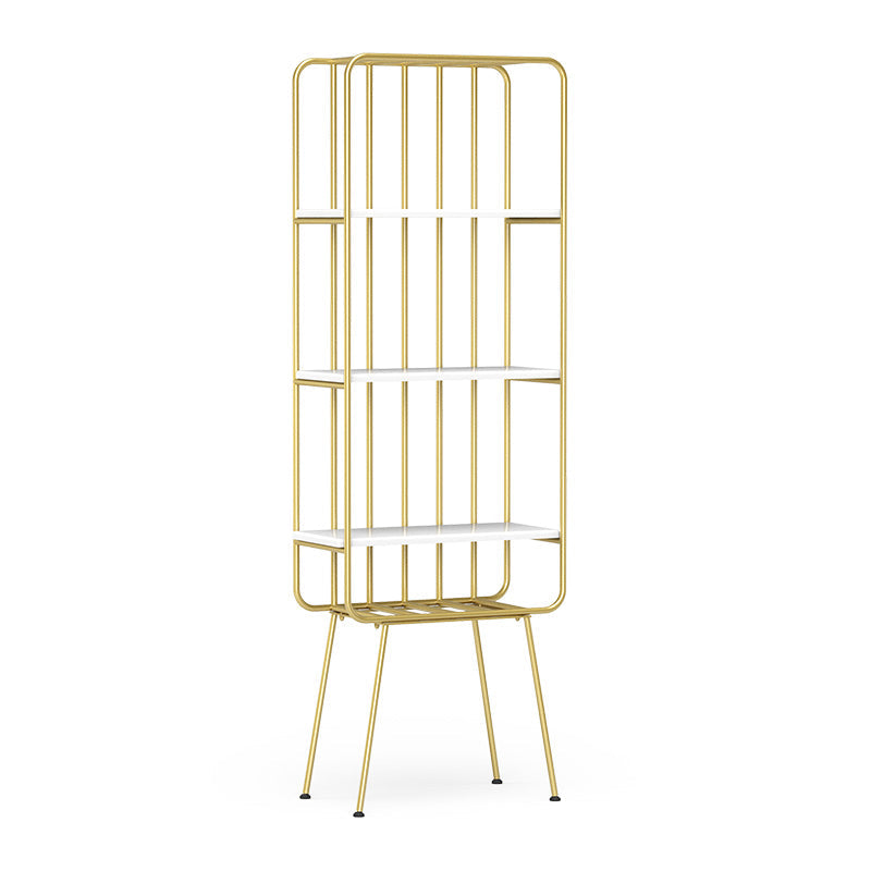 4 Shelves Standard Bookshelf Metal Modern Bookcase ,11.8" W X 70.9" H Gold Clearhalo 'Bookcases' 'furn' 'furn_bookcases' 'Furniture' 'Office Furniture' 6173405