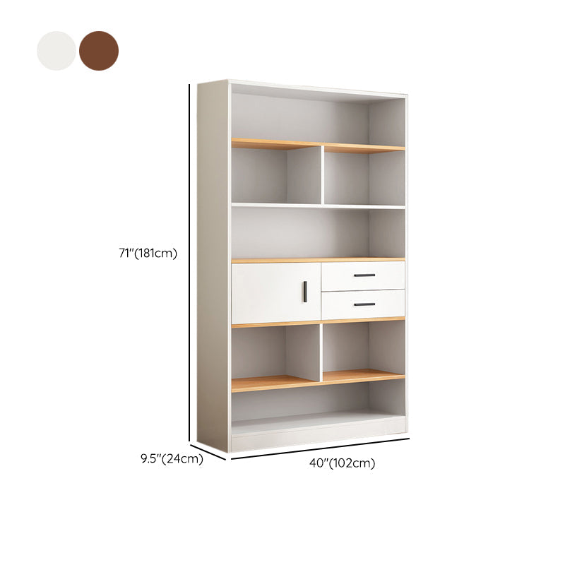 Libreria in legno ingegnerizzato multi -scaffali standard moderno libreria, 9,5 "w x 71,3" h