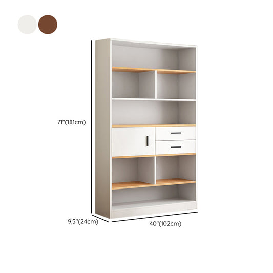 Libreria in legno ingegnerizzato multi -scaffali standard moderno libreria, 9,5 "w x 71,3" h