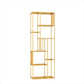 Contemporary Metal Bookshelf Etagere Shelf Bookcase for Study Room 11.8" W 23.6"L x 11.8"W x 70.9"H Gold Clearhalo 'Bookcases' 'furn' 'furn_bookcases' 'Furniture' 'Office Furniture' 6173438