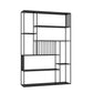 Contemporary Metal Bookshelf Etagere Shelf Bookcase for Study Room 11.8" W 47.2"L x 11.8"W x 70.9"H Black Clearhalo 'Bookcases' 'furn' 'furn_bookcases' 'Furniture' 'Office Furniture' 6173444