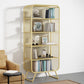 Contemporary Standard Metal Bookcase Closed Back Bookshelf with Rectangular Shelves Clearhalo 'Bookcases' 'furn' 'furn_bookcases' 'Furniture' 'Office Furniture' 6173453