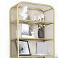 Contemporary Standard Metal Bookcase Closed Back Bookshelf with Rectangular Shelves Clearhalo 'Bookcases' 'furn' 'furn_bookcases' 'Furniture' 'Office Furniture' 6173459