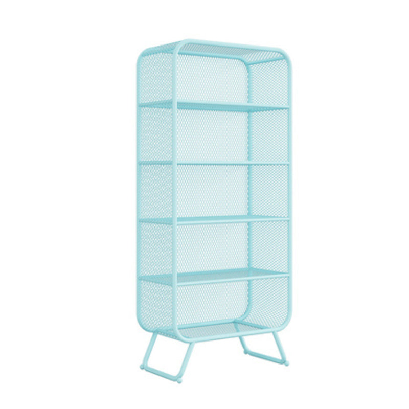 Contemporary Standard Metal Bookcase Closed Back Bookshelf with Rectangular Shelves 31"L x 16"W x 71"H Blue Clearhalo 'Bookcases' 'furn' 'furn_bookcases' 'Furniture' 'Office Furniture' 6173460